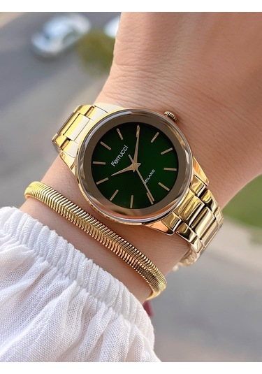 Ferrucci Çelik Kordon 2 Yıl Garantili Yeni Sezon 30 Mt Suya Dayanıklı Kadın Kol Saati B.03412.m08 Sarı