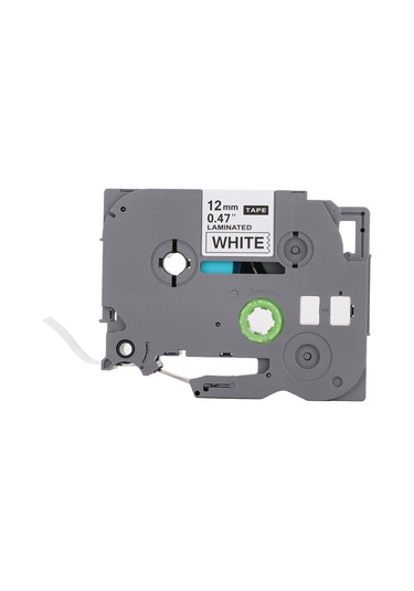 Yunboo 12mm Su Geçirmez Etiket Bantı 8m - Brother Pt-e100/d210/d450 Uyumlu - Beyaz Üstü Siyah Yazı - Dayanıklı Yapı - Pe Poşetli 1 Adet 1