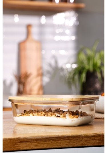 Emsan Naturel 1050 Ml Borosilikat Saklama Kabı Çok Renkli