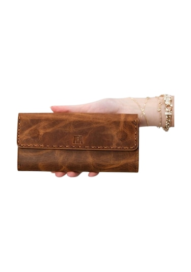 Mft Leather Hakiki Deri El Portföyü Cüzdan Hilton 8926 Crazy Taba