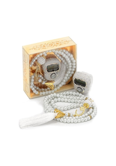 Taşlı Zikirmatik - İnci Tesbihli Set 10 Adet