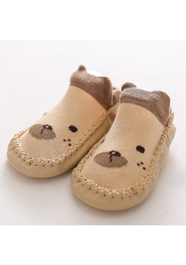 Uıowoo Bebek Yer Çorapları-kaymaz Yumuşak Tabanlı, 0 Pamuk, Sevimli Hayat Desenli - İlk Adım Ve Ev İçim Kullanım İçin Pd003 - Haki Renk