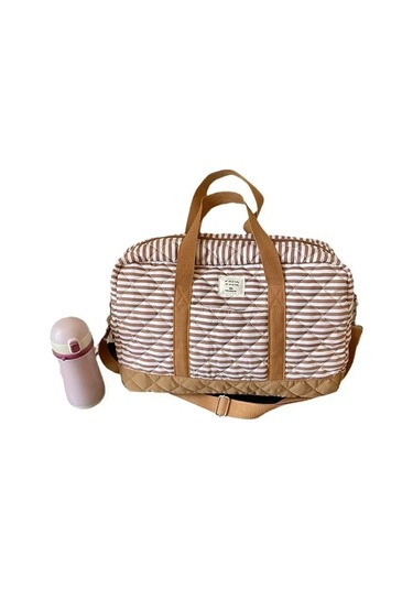 Jialan Anne Çantaları Annelik Hastane Çantası Büyük Kapitone Kahverengi