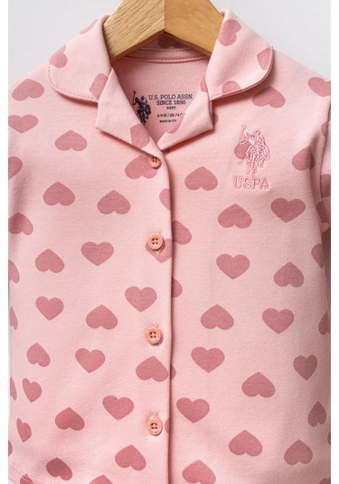 U.s. Polo Assn. Kız Bebek Gömlek Pijama Açık Pembe-1701 Pembe