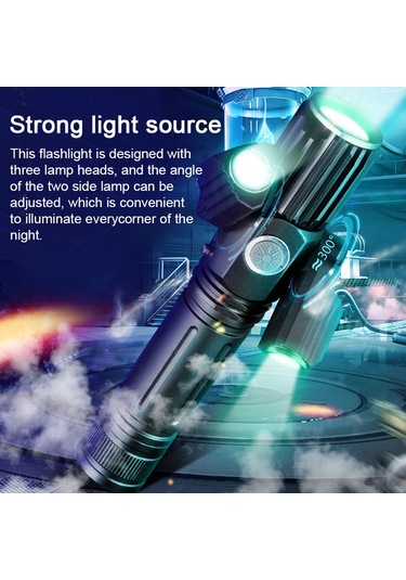 Ranyeek Alüminyum T6 3 Lü Fenerli Bisiklet Feneri, Ipx6 Su Geçirmez, 250 Lumens, Geniş Aydınlatma, 6-8 Saat Kullanim Süresi, Usb Şarjlı Set Siyah