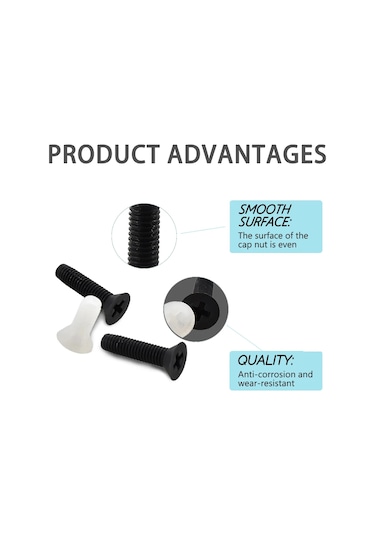 Phillips Çapraz Naylon Düz Kafa Makine Vidası Metrik Dişli Plastik Havşa White M4x25 50pcs M2.5 x 12 MM