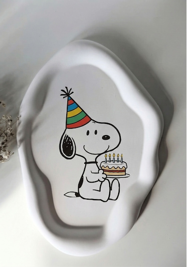 Snoopy Doğum Günü Temalı El Yapımı Dekoratif Takı Tabağı 1