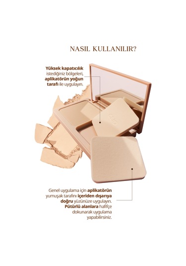 Hafif Yapılı, Pürüzsüz Mat Bitişli Pudra Fondöten Clıo Kill Cover Powder Foundation 21n Linen 21
