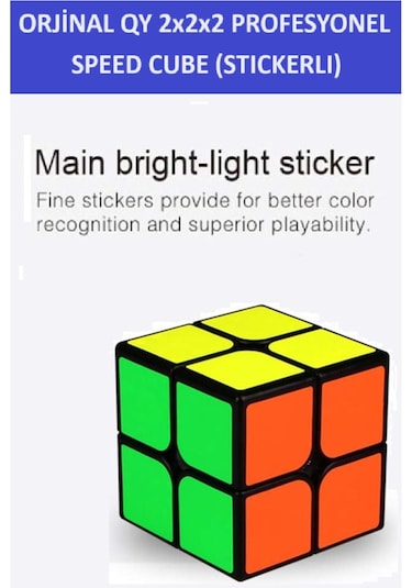 Qy 2x2 Profesyonel Speed Cube -rubık 2x2 Zeka Sabır Küpü-