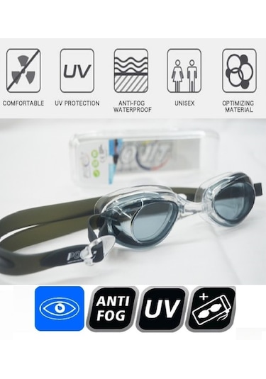 Povit Çocuk Yüzücü Deniz Gözlüğü Anti Fog Buğulanma Yapmaz 2540 Siyah Beyaz