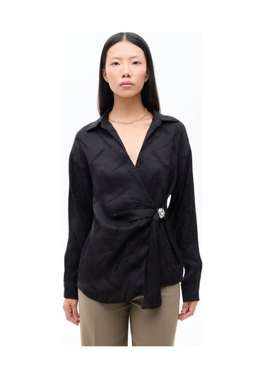 Quzu Siyah Kadın Gömlek Blz00847 Siyah