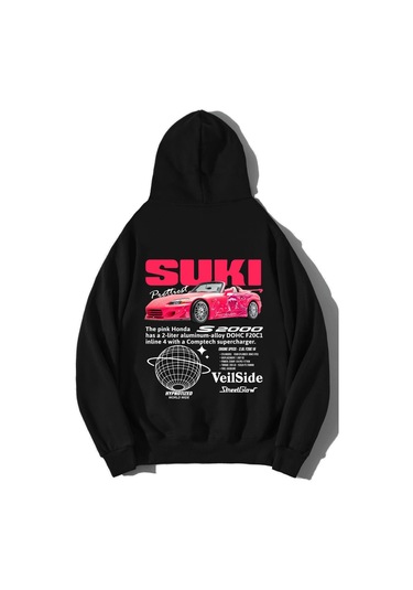 Brz Collection Unisex Oversize Fast And Furious Suki Hoodie Siyah Siyah