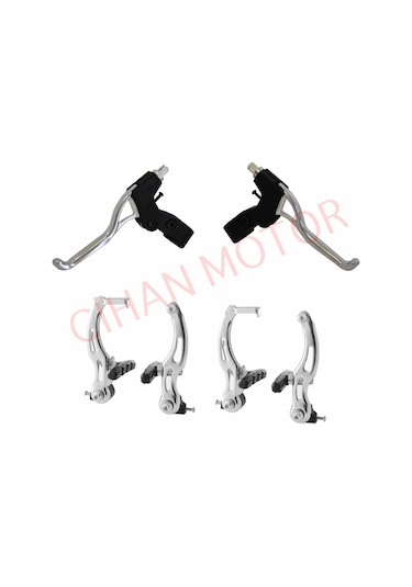 V Brake Fren Takımı Krom + Alüminyum Kollu 3 Parmak