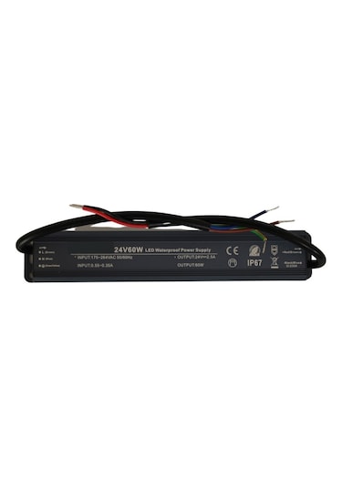HazarLed 24 Volt 2,5 Amper Ip67 Su Geçirmez Dış Cephe Led Adaptör 60 Watt