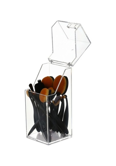 Pazly Şeffaf Akrilik Toz Geçirmez Makyaj Fırçası Organizatörü Kozmetik Kutusu Kapaklı Diğer Diğer