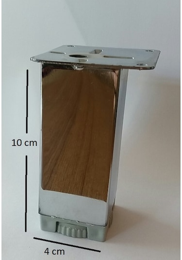 Eroğlu Metal Kare Mobilya Dolap Ayağı Yükseklik Ayarlı 10 CM 4 Adet