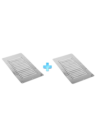 2 Adet Havalandırma Kapağı. 14'lü Model 125x230mm. Paslanmaz Krom