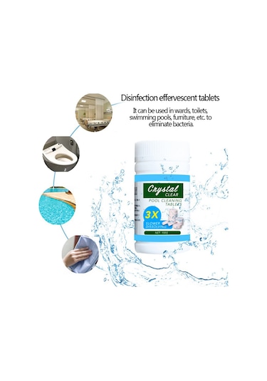 Hfambition Halka Suyu Temizleyici Tabletler 100 Adet - Alg Kontrolü, Saf Su, Güneş Işığına Dayanıklı - 1 Haftada Kristal Şeffaf Havuz