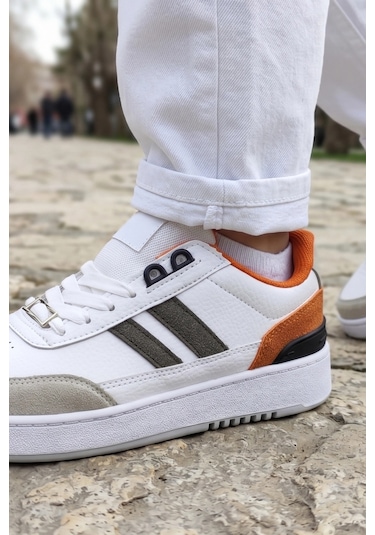 In Step Black Legend Series: Beyaz Turuncu Unısex Çocuk Spor Ayakkabı Beyaz - Turuncu