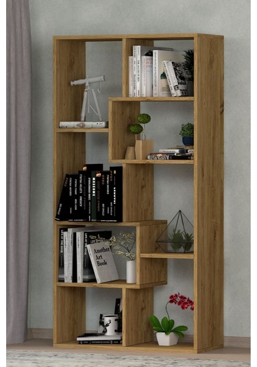 Zebra Dekoratif Kitaplık Çam Çam