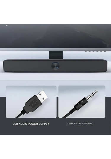 Willowhaven Siyah Usb Güçlü Kompakt Soundbar, Stereo Ses, Aux Girişi, Tv Ve Bilgisayar İçin