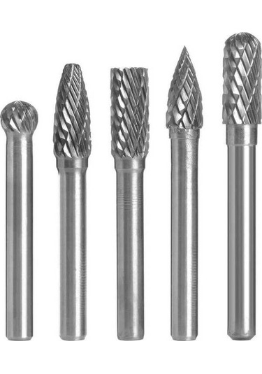 Novahub 5'li Set Tungsten Çelik Döner Freze Uçları - 6mm Sap, 8mm Baş - Metal İşleme Aksesuarı