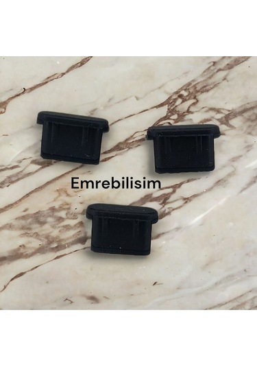 Xiaomi 14 T Pro Uyumlu Type-c Toz Ve Kir Önleyici Şarj Soketi Koruyucu Tıpa Slikon 3 Adet Siyah Emr