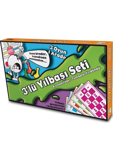 Yılbaşı Aile Oyunu Seti 3'lü Kızma Birader Tombala Fırdöndü Oyunu N11.1373