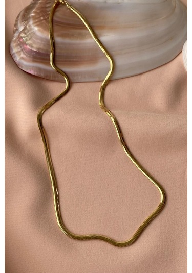 Zümrüt Sarraf 14 Ayar Yeşil Altın Kadın Tondo Ezme Zincir Kolye N11.47503