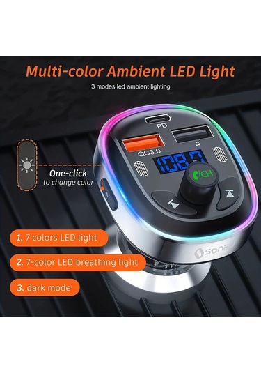 Xuweiwei T81 Araba Kablosuz Müzik Çalar Araç Fm Verici Alıcı Kablosuz Eller Serbest Telefon Sistemi Mp3 Çalar Şarj Cihazı