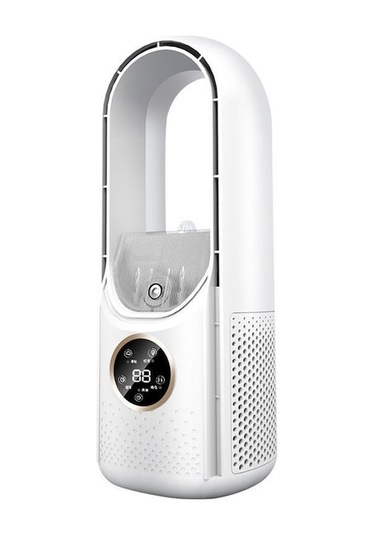 Rogfer Masa Kanatsız Nemlendirme Elektrikli Fan Altı Dişli Led Işık Zamanlama Fonksiyonu İle Ayarlanabilir Beyaz - Beyaz