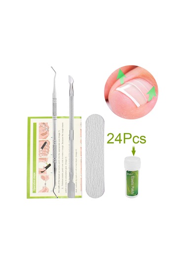 Moveevo Paronişi Düzeltme Aleti Batık Tırnaklar Ve Kıvırcık Tırnaklar Düzeltme Aleti Seti 24 Yama