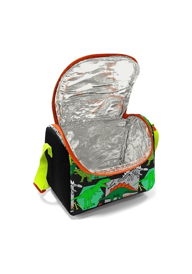 Coral High Siyah Yeşil Dinazor Baskılı Erkek Çocuk Beslenme Çantası 11832