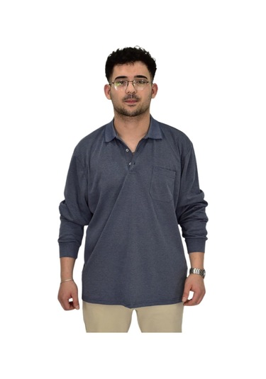 Dynamo Erkek Büyük Beden Mevsimlik Polo Yaka Sweatshirt 1-6830 Bgl-st04415 Lacivert