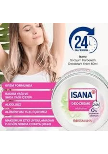 Isana Deodorant Krem 50 Ml Sodyum Karbonatlı