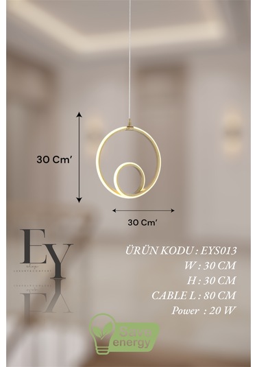 Ey Shop Eskitme Damla Göz Model 3 Renk Led Beyaz&sarı&gün Avize Eskitme Gold