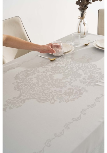 Jumbo Jakar Gri Sıvı İtici Leke Tutmaz Masa Örtüsü 160x220 Cm Gri