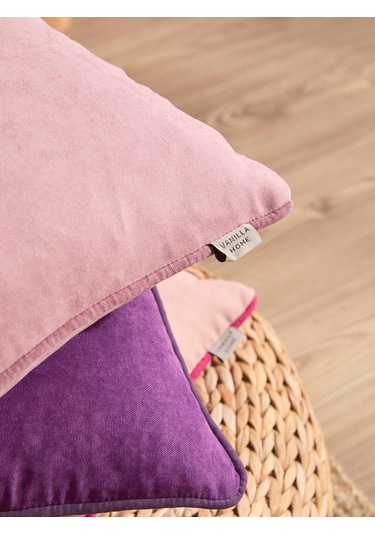 Violet Kiss 3'lü Kırlent Kılıf Seti Pudra