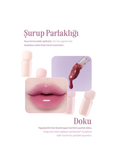 Pigmentli, Parlak Bitişli Dolgunlaştırıcı Lip Gloss Clıo Volumate Gloss 206 Grape Syrup
