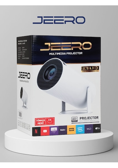 Jeero Hy300pro White 1080 Pixel Multimedia Ultra Hd Android 12 Projeksiyon Cihazı Türkçe Menü