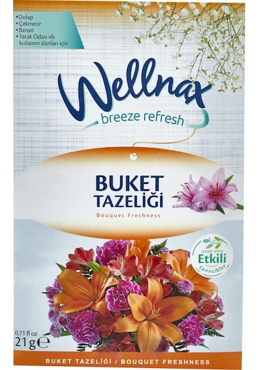 Wellnax Dolap ve Çekmece Kokusu Buket Tazeliği Kesesi 5 x 21 G