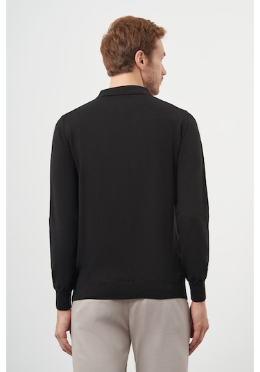 Morven Erkek Siyah Basic Polo Yaka Dynamic Fit Rahat Kesim Triko 26kc017003001 Siyah Siyah