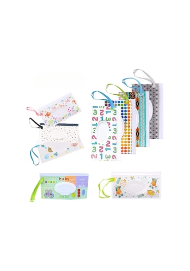 Balık-eva Bebek Islak Mendil Kese Taşınabilir Mendil Kılıfı Kapak Çevirin Snap-askı Yeniden Kullanılabilir Peçetelik 46878699