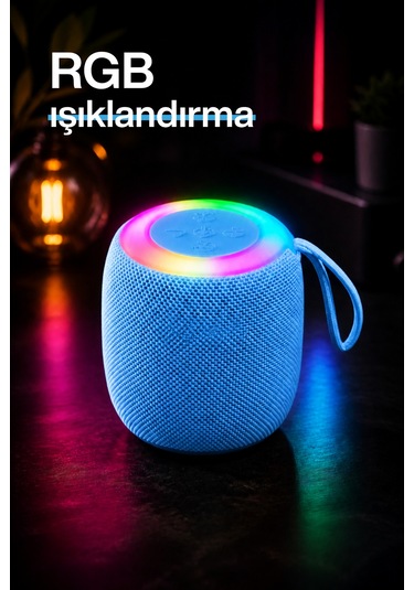 Rgb Işıklı Şarjlı Bluetooth Hoparlör - Type-c - Fm Radyo - Usb - Hafıza Kartı