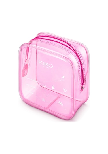 Kiko Mini Pochette 01 03 White Chalk Makyaj Çantası Pembe