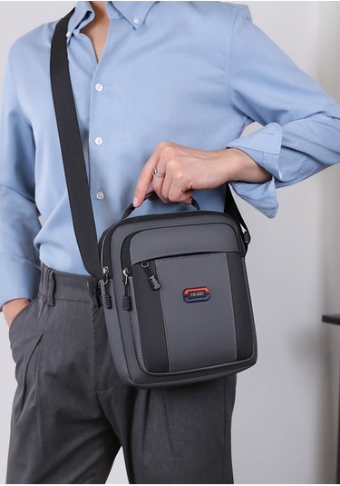 Erkekler İçin Şık Ve Fonksiyonel Oxford Kumaş Günlük Sırt Çantası, Büyük Kapasiteli Erkek Messenger Çanta, Yaz Ve Günlük Kullanım İçin Pratik Erkek Aksesuarı Gri