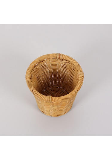 Laura 16x15 Cm. Rattan Küçük Saksılık Bej