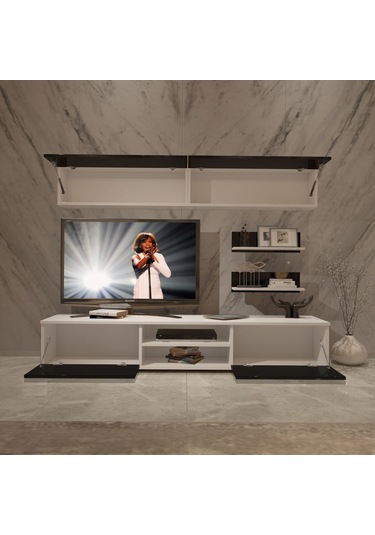 Decoraktiv Eko 5 Mdf Dvd Tv Ünitesi Tv Sehpası Beyaz - Siyah
