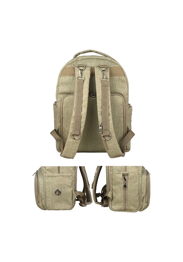 Duo Backpack For Mothers Anne Bebek Bakım Sırt Çantası Bej