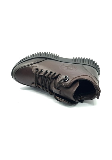 Venüs Rtew Hakiki Deri Düz Kaymaz Taban Ortopedik Kadın Bot Kahverengi